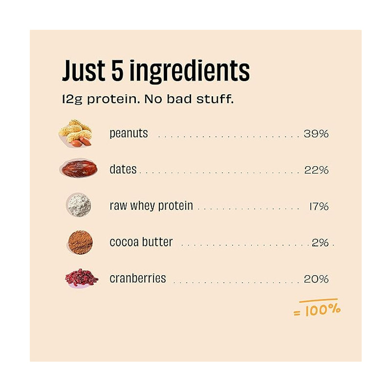 The Whole Truth Protein Bar – Peanut Butter (No Added Sugar, All Natural)