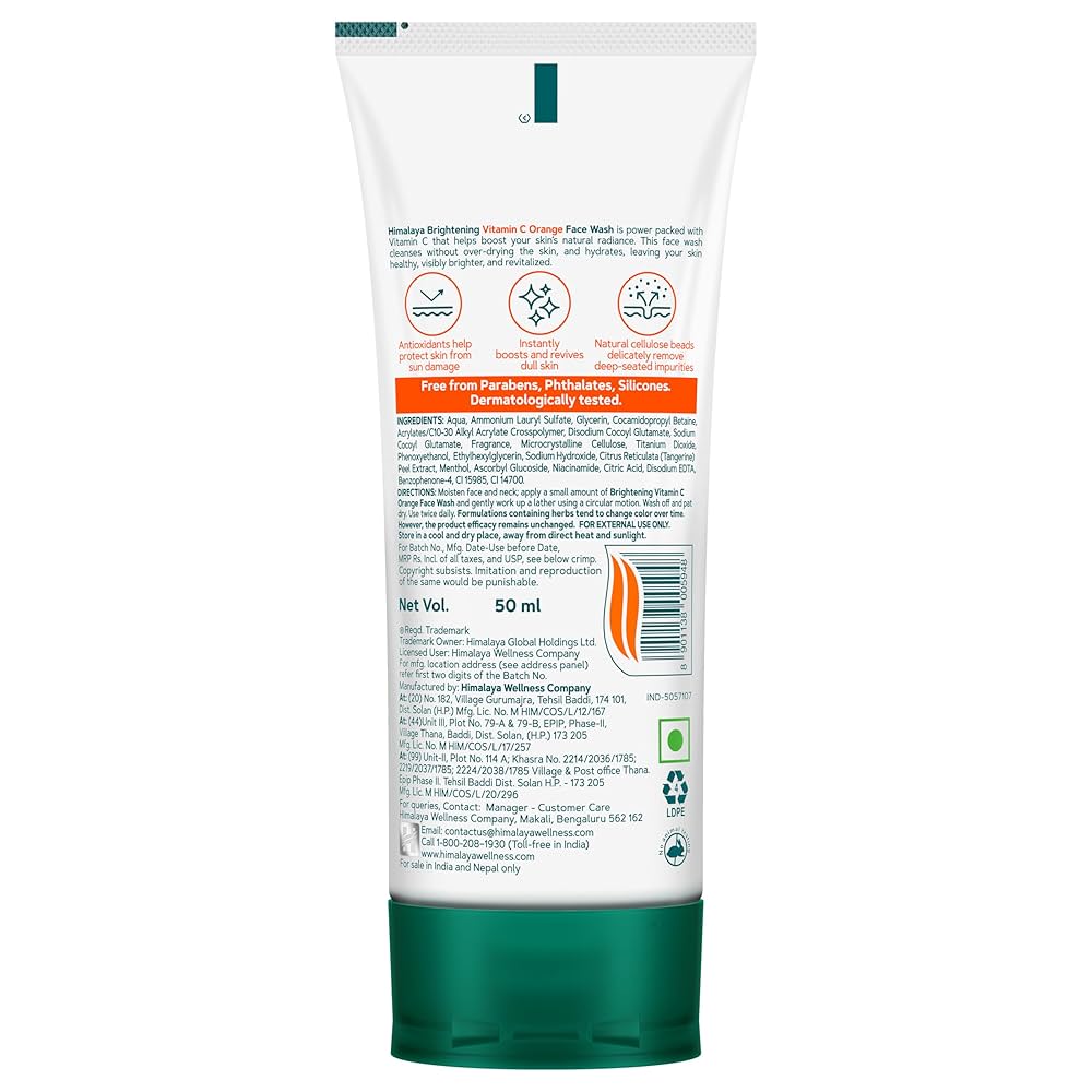 Himalaya Brightening Vitamin C Orange Face Wash (100 ml)