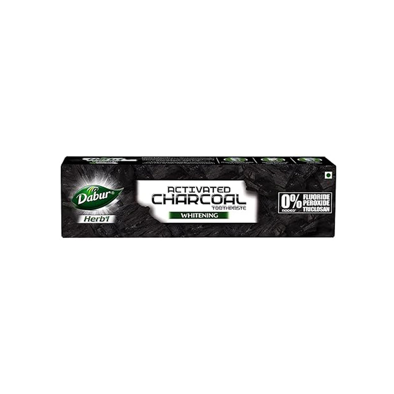 Dabur Herb’l Activated Charcoal Toothpaste – 100 g (Fluoride-Free)