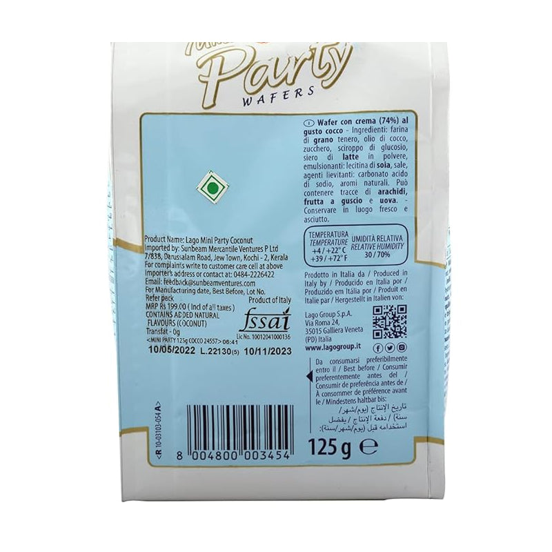 Lago Mini Party Wafers Coconut Cream