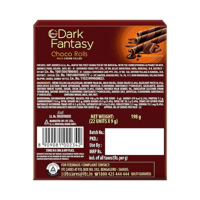 Sunfeast Dark Fantasy Rich Crème Filled Choco Rolls – 198 g