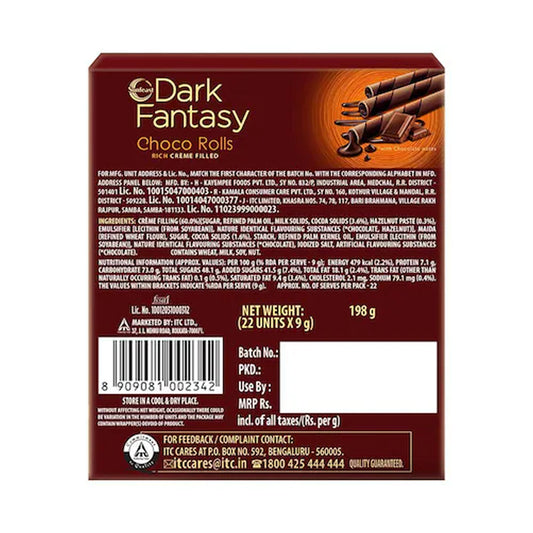 Sunfeast Dark Fantasy Rich Crème Filled Choco Rolls – 198 g