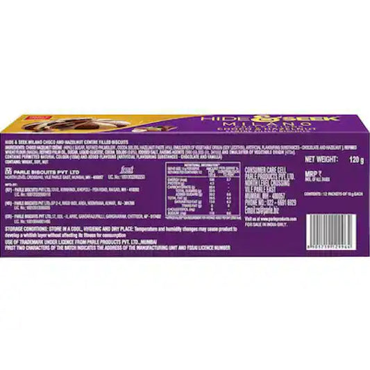 Parle Hide & Seek Milano Choco & Hazelnut Center-Filled Biscuits – 120 g