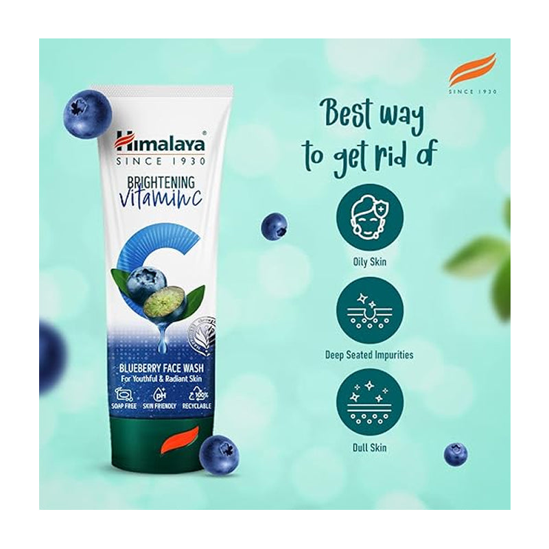 Himalaya Brightening Vitamin C Blueberry Face Wash — 100 ml