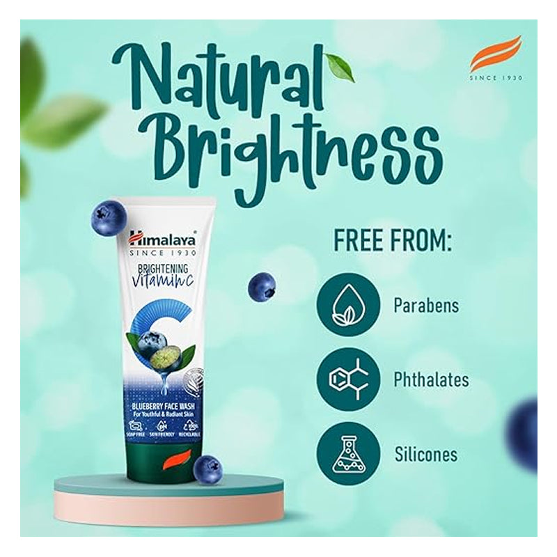 Himalaya Brightening Vitamin C Blueberry Face Wash — 100 ml