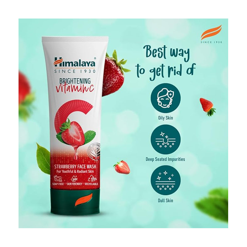 Himalaya Brightening Vitamin C Strawberry Face Wash — 100 ml