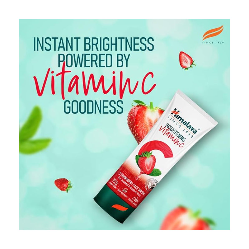 Himalaya Brightening Vitamin C Strawberry Face Wash — 100 ml