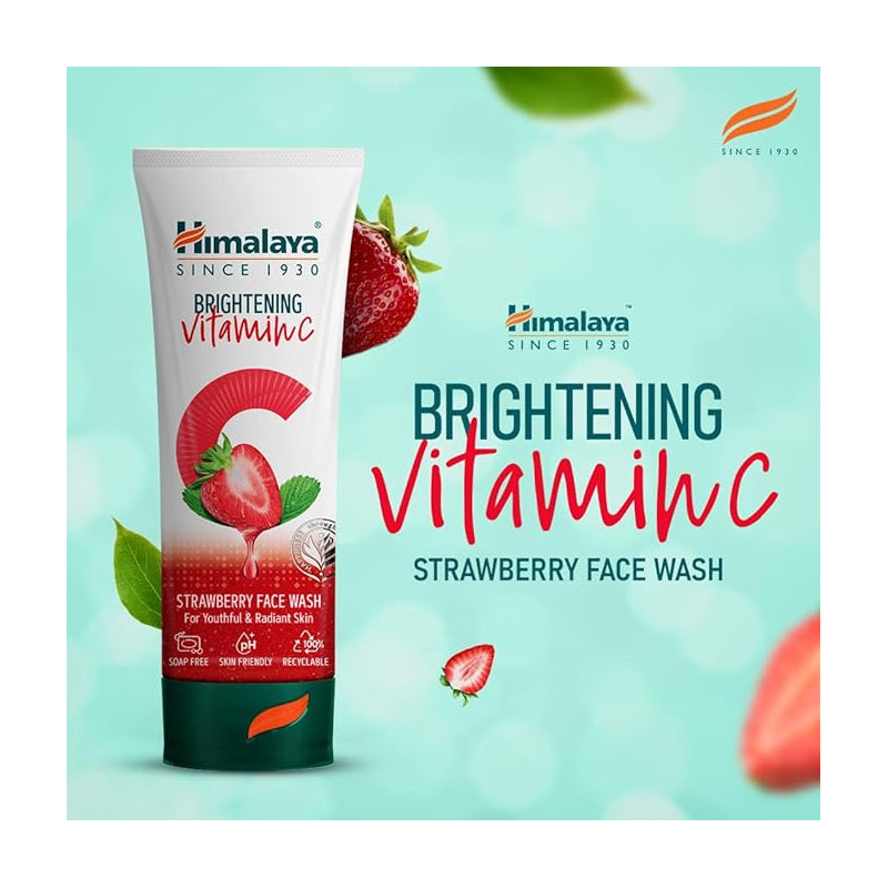 Himalaya Brightening Vitamin C Strawberry Face Wash — 100 ml
