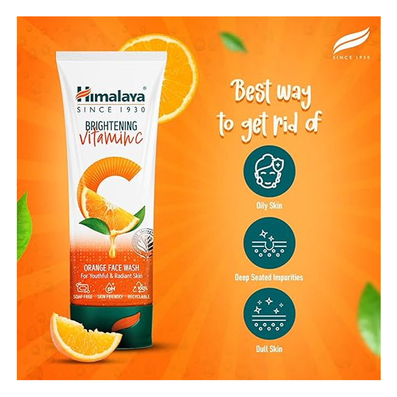 Himalaya Brightening Vitamin C Orange Face Wash (100 ml)