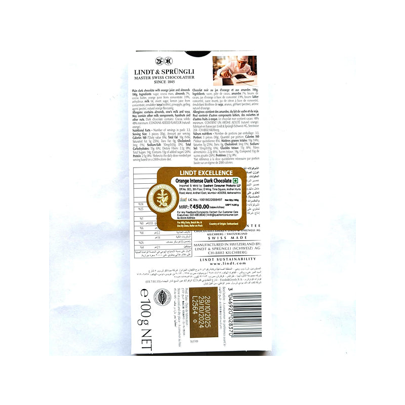 Lindt Excellence Orange Intense 100 g