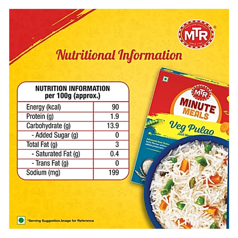 MTR READY TO EAT VEGETABLE PULAO 250G