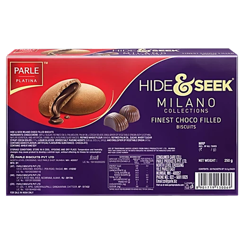 Parle Hide & Seek Milano Choco-Filled Cookies – 250 g
