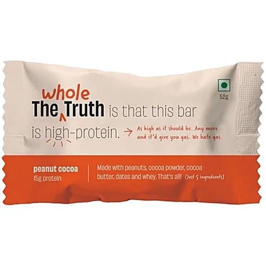 The Whole Truth  Protein Bar – Peanut Cocoa (No Added Sugar, All Natural)