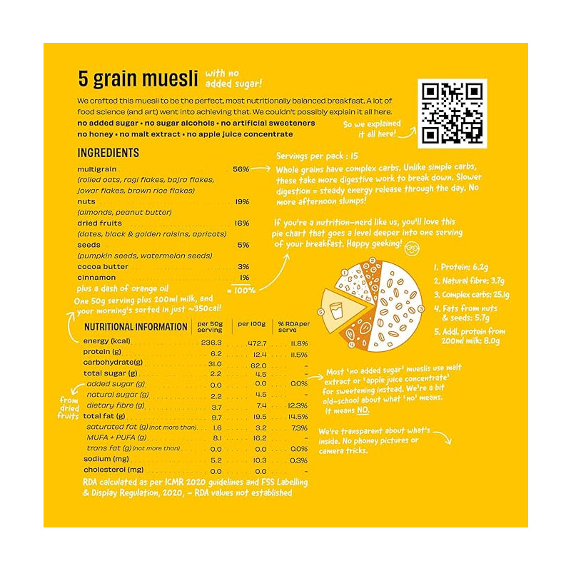 The Whole Truth Breakfast 5 Grain Muesli (No Added Sugar)