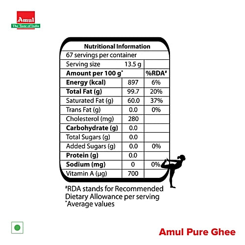 Amul Pure Ghee, 1 L Pouch
