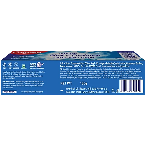 Colgate MaxFresh Toothpaste - Peppermint Ice, 150 g