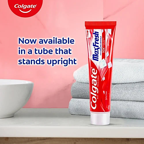 Colgate MaxFresh Toothpaste, Red Gel Paste with Menthol for Super Fresh Breath, 150g (Spicy Fresh), 150 g