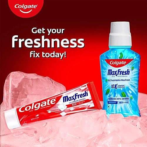 Colgate MaxFresh Toothpaste, Red Gel Paste with Menthol for Super Fresh Breath, 150g (Spicy Fresh), 150 g