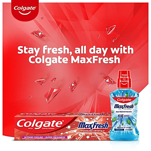 Colgate MaxFresh Toothpaste, Red Gel Paste with Menthol for Super Fresh Breath, 150g (Spicy Fresh), 150 g