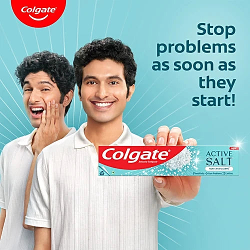 Colgate Active Salt Anticavity Toothpaste, 300 g (1 x 200 + 1 x 100 g)