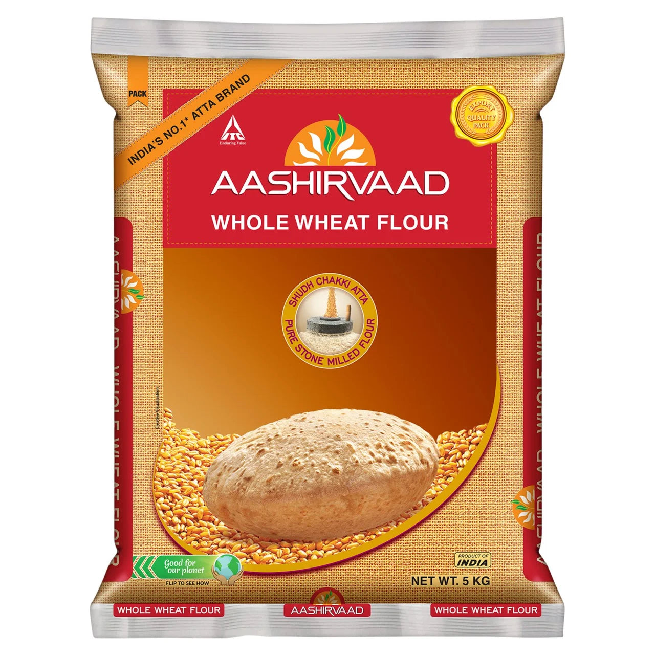 Aashirvaad Atta/Godihittu - Whole Wheat - 5 Kg