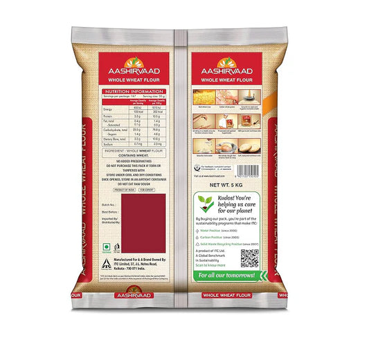 Aashirvaad Atta/Godihittu - Whole Wheat - 5 Kg