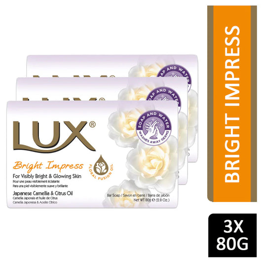 Lux Bright Impress Soap Bar – 3 × 80 g