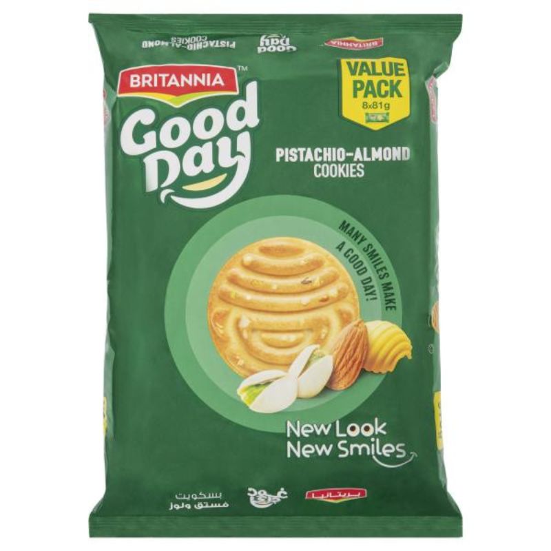 BRITANNIA GOOD DAY PISTA BADAM COOKIES FAMILY PACK (8X81G)