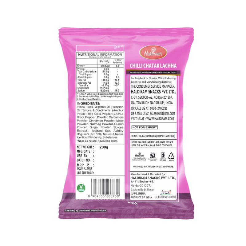 Haldiram's Chilli Chatak Lachha 200g