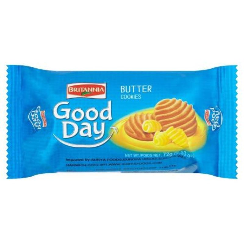 BRITANNIA GOOD DAY COOKIES 72G (3 FOR £1.10) - BUTTER BISCUITS
