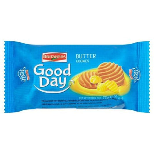 BRITANNIA GOOD DAY COOKIES 72G (3 FOR £1.10) - BUTTER BISCUITS