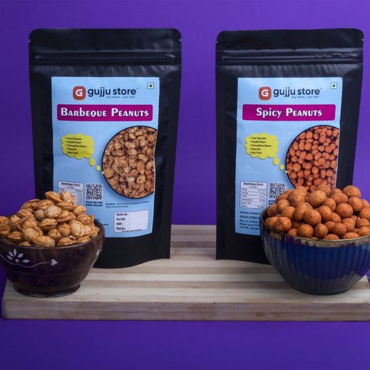 Barbeque Coated Peanuts & Spicy Peanut Bomb Combo – Double the Crunch, Double the Flavor 90g Each