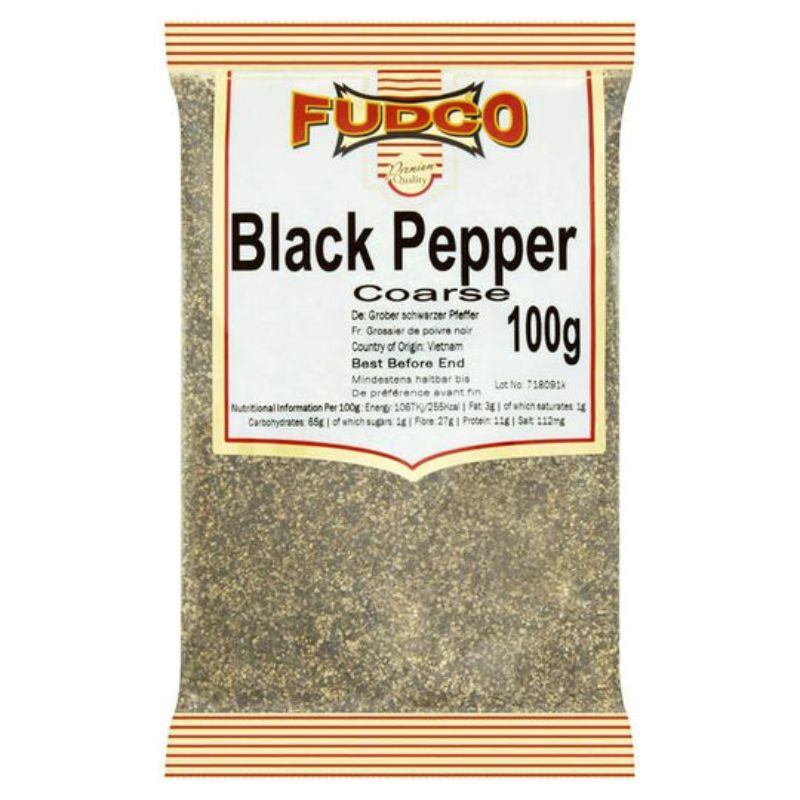 FUDCO GROUND BLACK PEPPER COARSE 100G