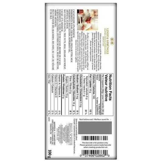 Lindt Excellence Mint Intense 100 g