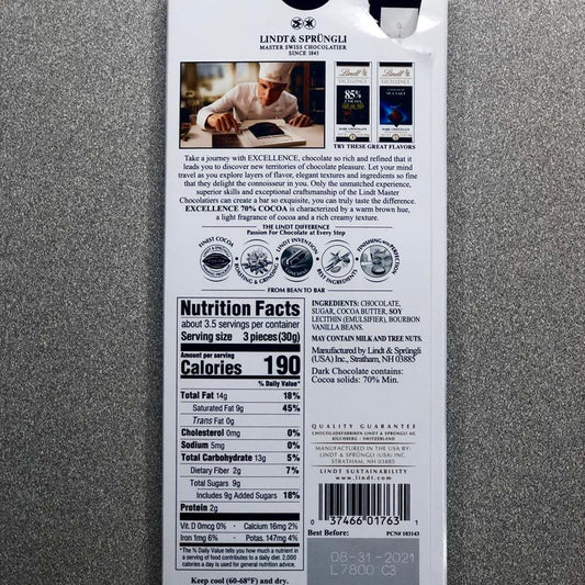 Lindt Excellence Dark Chocolate Series (100 g variants)