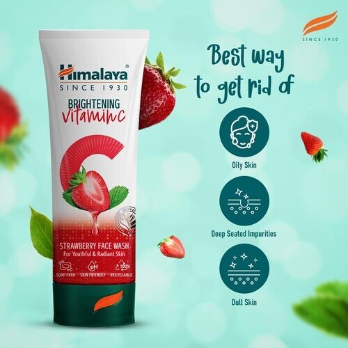 Himalaya Brightening Vitamin C Strawberry Face Wash — 100 ml